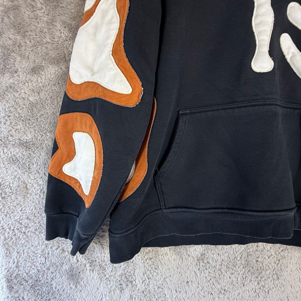 Coursemys Black Skeleton Hoodie L Large Y2K Super Thick RARE Skater Punk - Picture 7 of 13